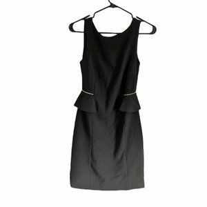 ZARA pencil peplum dress with gold chain detail size S Small